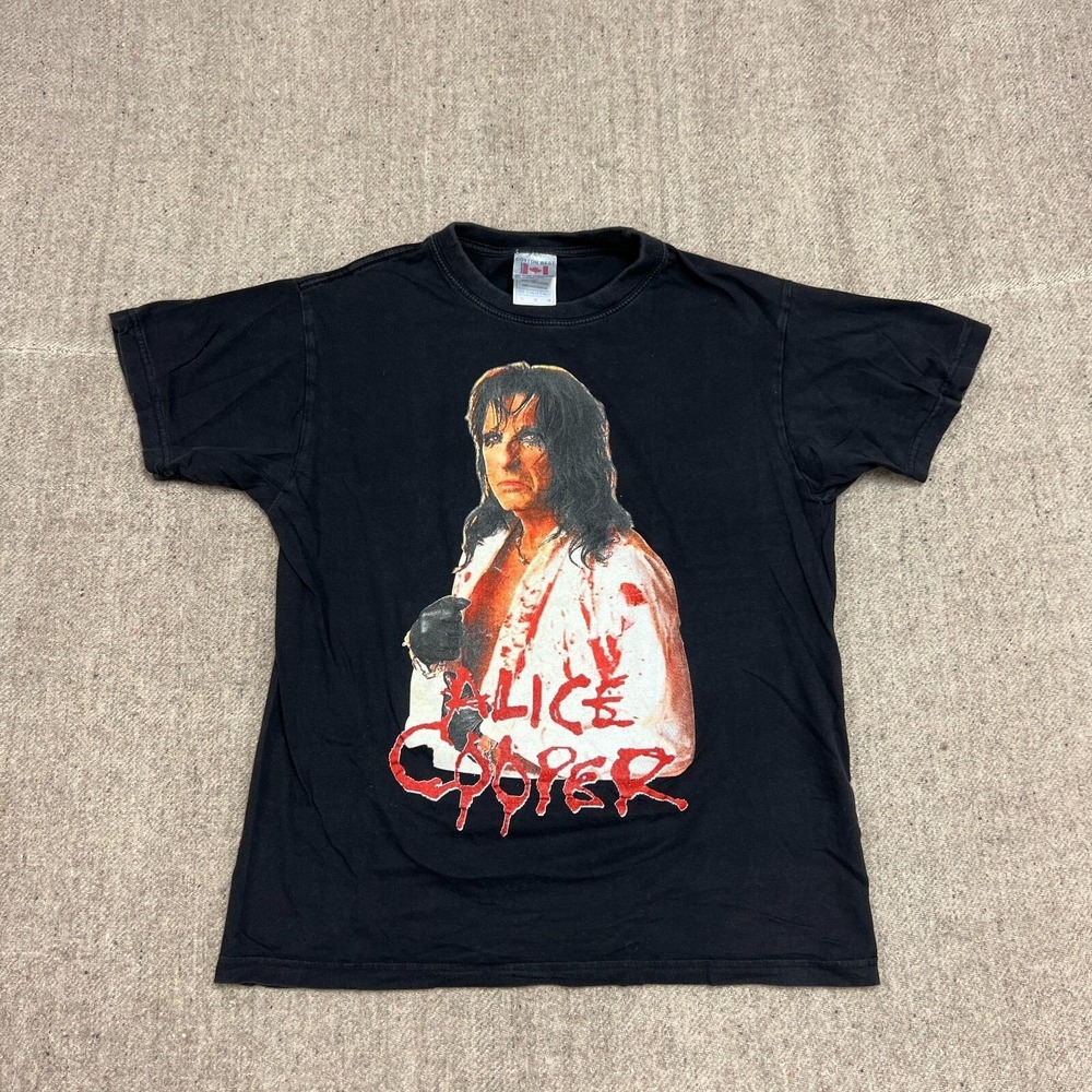 Vintage Alice Cooper Shirt Mens Medium Black 2000s Rock The Park Festival